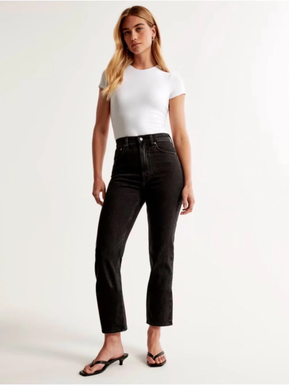 ✨ Abercrombie & Fitch Curve Love High Rise Black Jeans Size 6 Short ✨